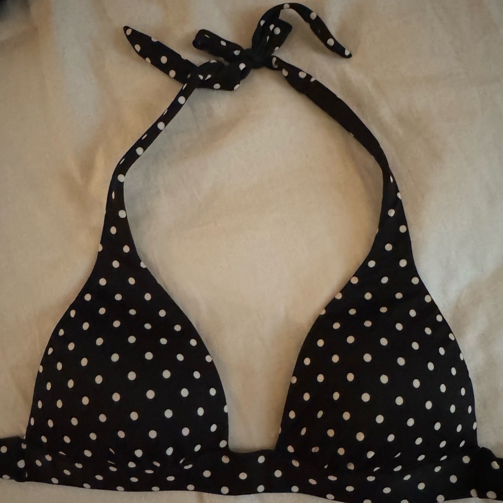 Black Polka Dot Bikini Top